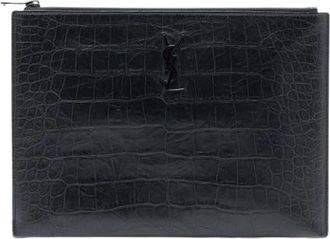 Saint Laurent Pre-owned Clutches, female, Black, Size: ONE SIZE Pre-owned Leather Clutch