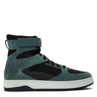 HUGO BOSS Hugo Mens Kilian Hito Ltmx Low Top Trainers in Black - Black/Green - Size UK 10