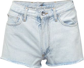 Off-white Off White Dames Denim Cropped Shorts (Lichtblauw)