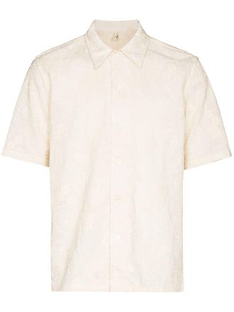 Sunflower Space floral-embroidered shirt - Neutrals