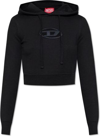 Diesel Hooded Sweatshirt met F-Slimmy-Hood-Od Logo - Dames - Hoodies - Zwart - L - Katoen - Hoodies & sweatvesten