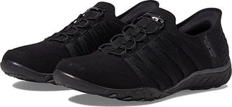Skechers Breathe Easy - Roll With Me Hands Free Slip-Ins Womens Shoes Black : 5.5 Medium, Textile