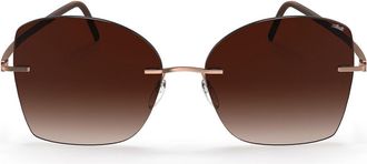 Silhouette Terranea Rimless 8193/75 3530 Mens Sunglasses Gold Size 55