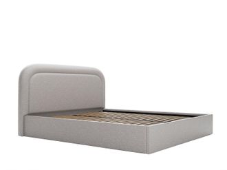 Vente-Unique Canap&eacute; abatible de 140 x 190 cm - Tela jaspeada - Gris claro - FIREZA