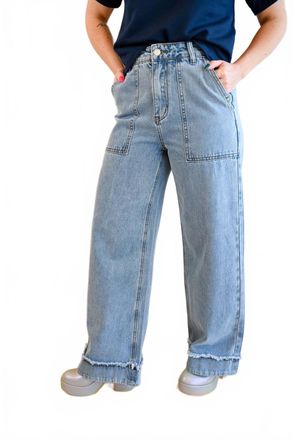 FRNCH Marino Pines Denim Trouser In Blue