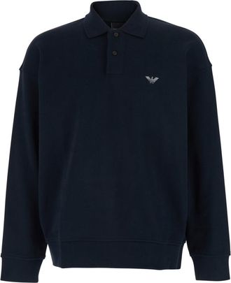 Emporio Armani Blue Regular Polo Sweatshirt
