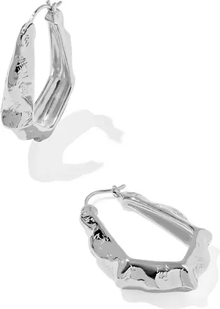 Kendra Scott Womens Adriana Scallop Frame Hoop Earrings In Silver