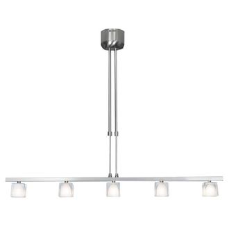 Netlighting Luster Straight Bar Pendant Ceiling Light Satin Nickel in Grey