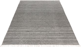 Obsession Teppich »My Dakar 365« rechteckig 5 mm Höhe Rauten Muster, mit Fransen, handgewebt, In- und Outdoor geeignet