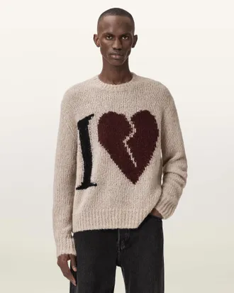 AllSaints Main: 51% Merino Wool, 34% Alpaca, 15% Polyamide Lover Knitted Oversized Jumper, Size: XXL