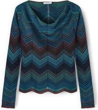 Motivi Jacquard Gebreide Top - Dames - V-hals truien - Blauw - S - Nylon - Truien & Vesten