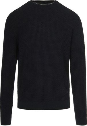 Emporio Armani Navy Blue Virgin Wool Sweater