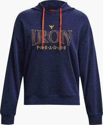 Under Armour Womens Rock Hooded Relaxed Fit Sweatshirt - Blue - Size: 14