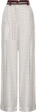 Pinko Broek met strikmotief - Dames - Wijde Broeken - Veelkleurig - S - Broeken