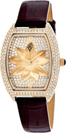 Christian Van Sant Womens Lotus Brown Dial Watch