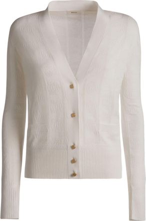 Bally Emblem jacquard silk-blend cardigan - women - Silk/Cotton - 38 - White