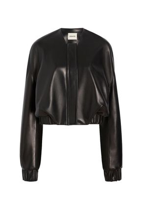 Khaite Cropped Bomber Jacket In Buttery-Soft Nappa Lambskin