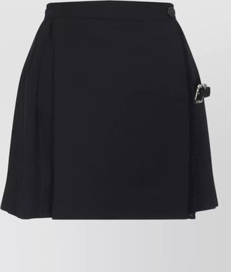 Enfants Riches Deprimes pleated mini skirt wrap buckle detail