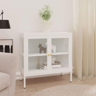 Les Tendances VidaXL Credenza Bianca 70x35x70 cm in Acciaio e Vetro