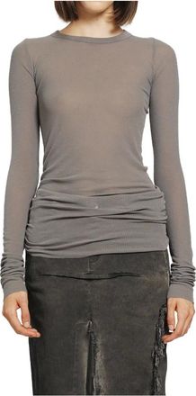 Rick Owens Tops, Dames, Grijs, S, Rib LS T