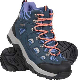 Mountain Warehouse Adventurer Womens Printed Waterproof Boots - Synthetic Upper, Mesh Lined with Heel & Toe Bumpers - Best for Spring Summer, Hiking & Outdoors Navy (Pri