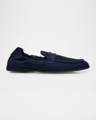 Brioni Men & apos;s Suede Flex-Sole Penny Loafers