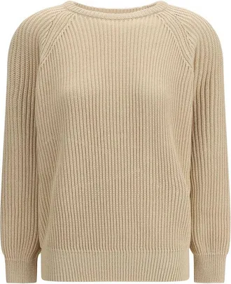 Saint Laurent Beige Cotton Womens Sweatshirt