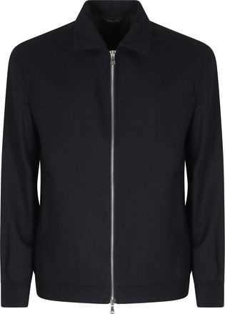 BRIGLIA 1949 Blue Classic Collar Wool Jacket