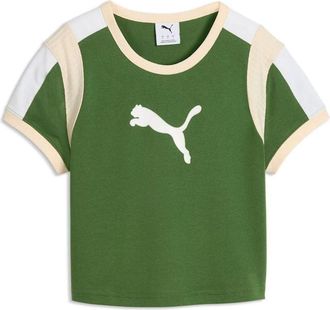 Puma (WMNS) PUMA Graphics Ringer Baby T-Shirt Earthy Green 636621-68