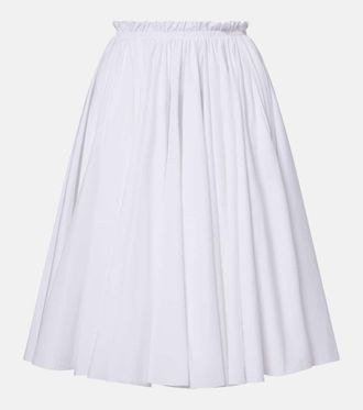 Ami Corolla gathered cotton midi skirt