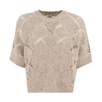 Antonelli Round-neck Knitwear, female, Beige, Size: XS Oleandro Knit