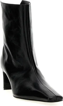 Khaite Womens Black Calfskin Ankle Boots
