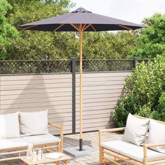 Berkfield Home Modern Dark Grey Garden Parasol 240x260 cm Bamboo