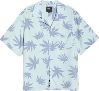 Vans Van Doren Print Camp Shirt in Dawn Mist at Nordstrom, Size Xx-Large
