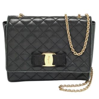 Ferragamo Pre-owned Cross Body Bags, female, Black, Size: ONE SIZE Pre-owned Leather Cross Body Bag