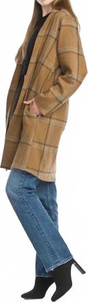 Papillon Plaid Cardigan With Pockets In Taupe