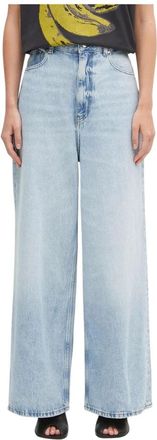 Ganni Jeans, Dames, Blauw, W28, Katoen, Baggy Wide Jeans