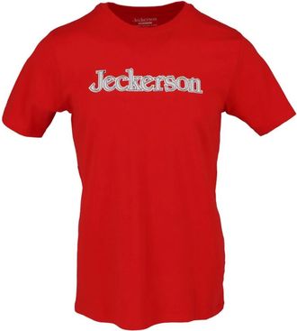 Jeckerson Jk-Travel Logo Tee - Heren - T-shirts - Rood - L - Katoen - Tops