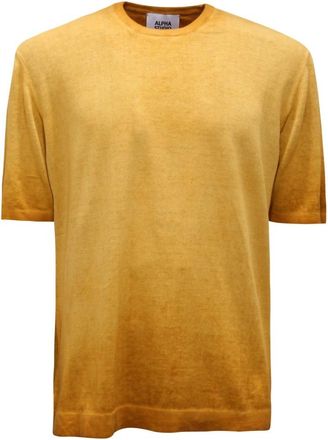Alpha Studio Vintage Effect Kleding- Model Au-5030Cs - Heren - T-shirts - Geel - 2XL - Tops