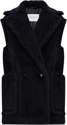 Max Mara Black Textured Notched Lapel Jacket