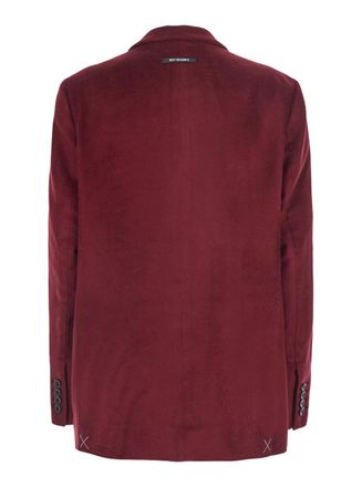 Roy Rogers Double-Breasted Velvet Blazer - Burgundy