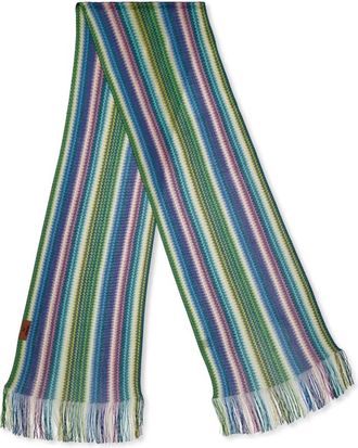 Missoni Gestreepte Viscose Sjaal Multicolor Logo - Dames - Wintersjaals - Veelkleurig - ONE Size - Accessoires