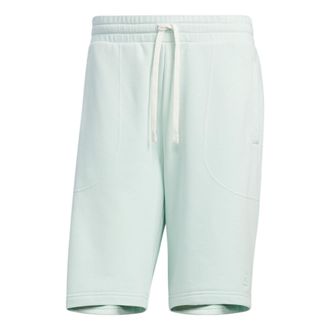 adidas neo Solid Color Lacing Casual Straight Shorts Unisex Green HS6821