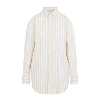 Saint Laurent Dames, Blouses & Shirts, Beige, Maat: 2XS Katoen