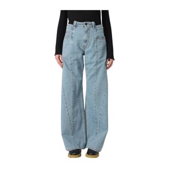 Maison Margiela Jeans, Dames, Blauw, M, Wide Leg Jeans