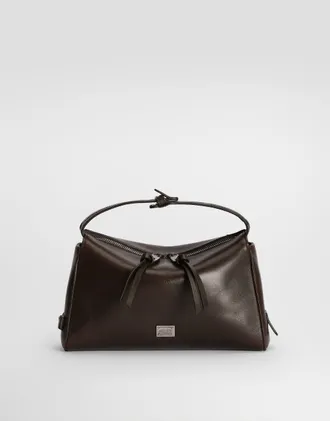 Dolce & Gabbana Vittoria Tempesta Calfskin Bag - Man Crossbody Bags Brown Onesize