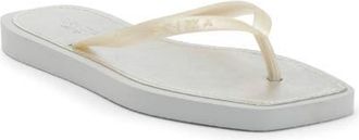 Arezzo Metallic Flip Flop in Silver at Nordstrom, Size X-Large
