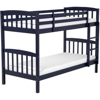 Beliani Beliani - Letto a Castello Blu in Legno di Pino con Scala 90 x 200 cm Revin
