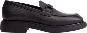 Ferragamo Gancini Gedecoreerde Mocassins - Heren - Loafers - Zwart - 42 1/2 EU - Leer - Schoenen