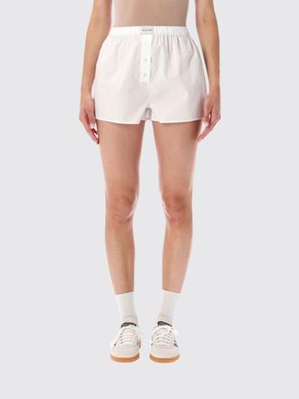 Sporty & Rich Shorts boxer in cotone con vita alta e orlo con rouches